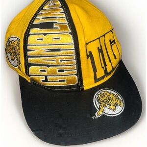 Vintage 90s Grambling Tigers Snapback Hat Black Yellow RARE Cap Boy HBCU‎ GSU